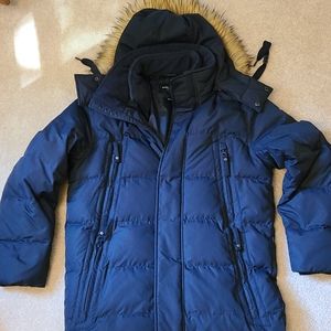 Mens M navy Andrew Marc Connway Matte Shell Puffer